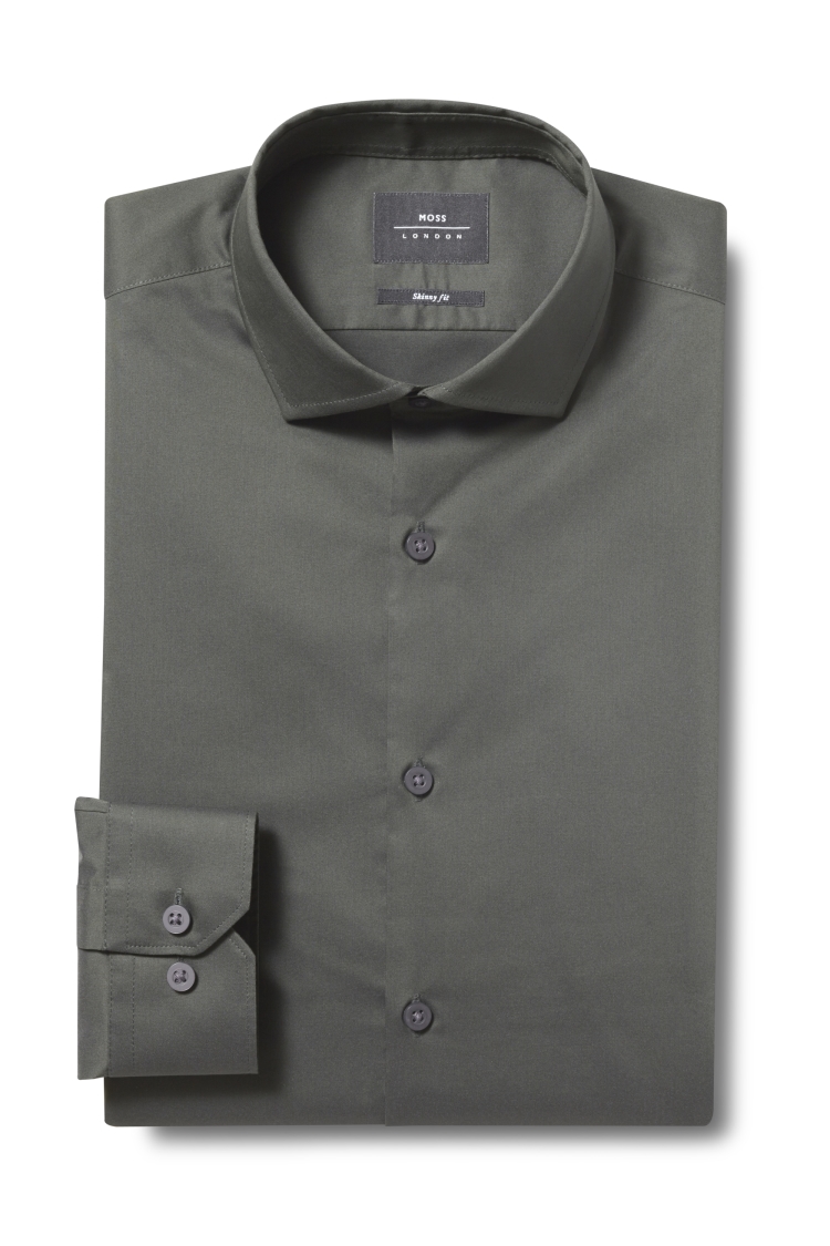 Slim Fit Green Stretch Shirt