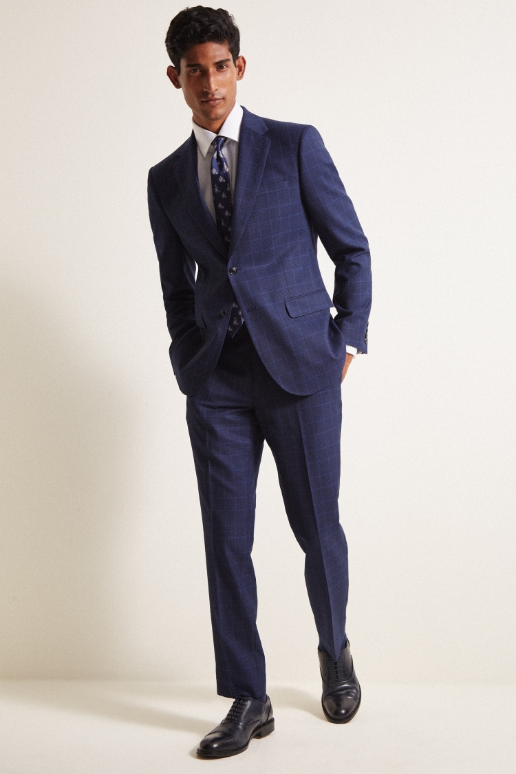 Slim Fit eco Blue Check Suit