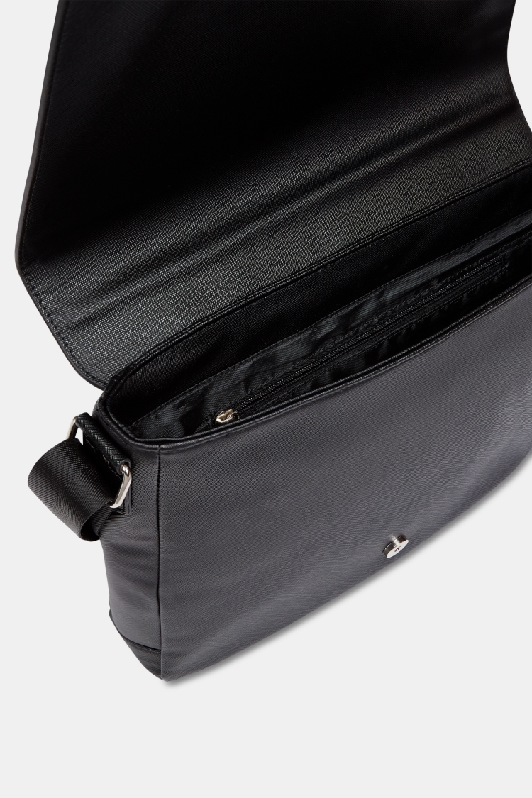 Black Saffiano Messenger Bag | Buy Online at Moss