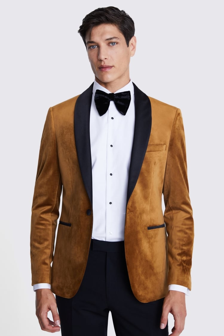 Slim Fit Camel Velvet Jacket | Buy Online at Moss