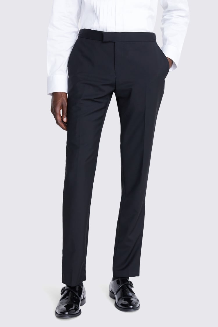 Italian Tailored Fit Black Peak Lapel Tuxedo