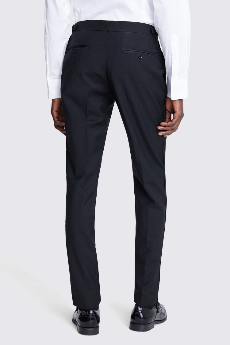 Black tuxedo trousers with satin details