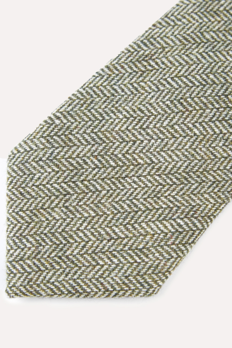 Sage Herringbone Tailoring Cloth Tie