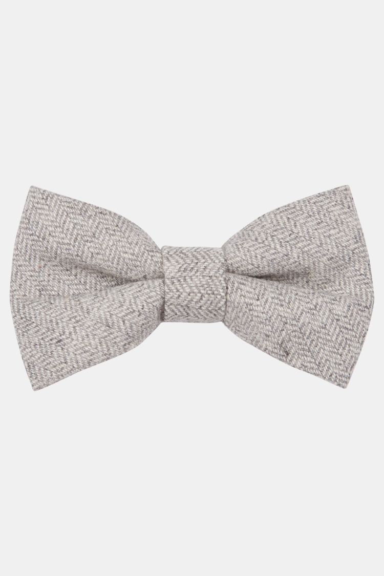 Ecru Herringbone Tailoring Cloth Bow Tie