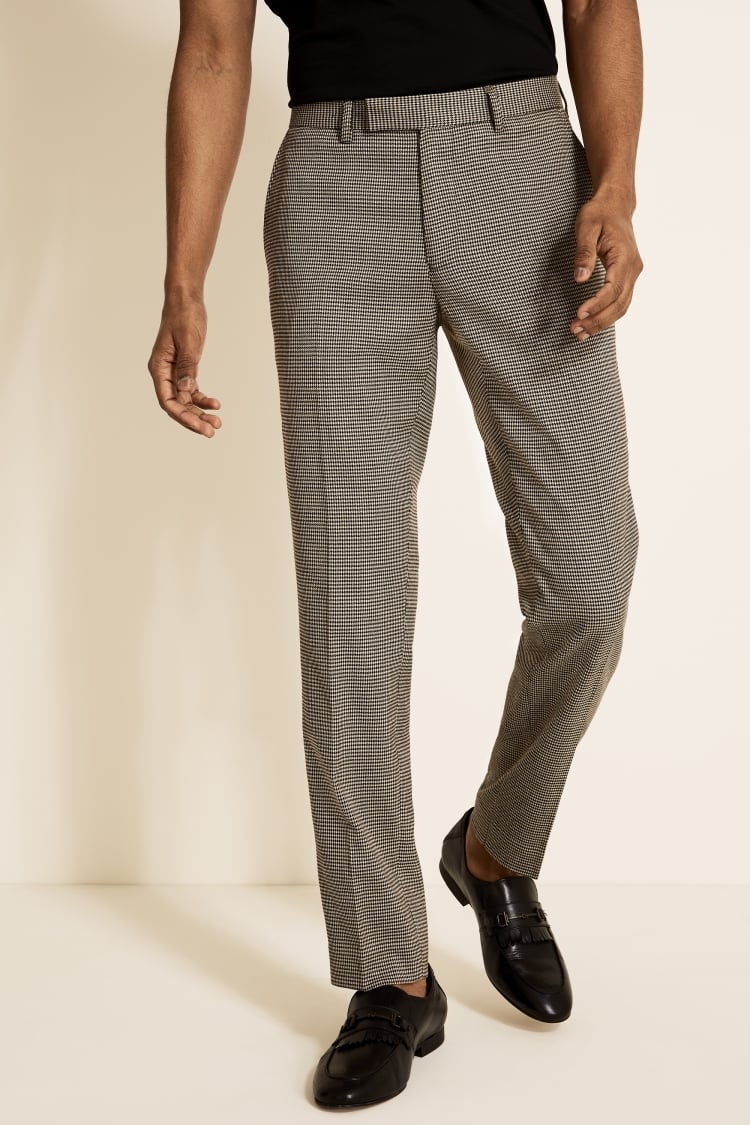 Slim Fit Oat Puppytooth Pants