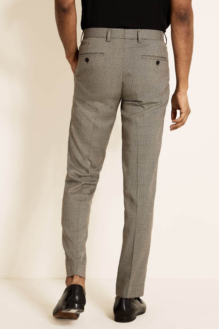 Slim Fit Oat Puppytooth Pants