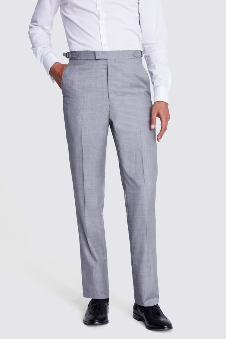 Men tailored fit Bootleg pants-Thakhek, Sharkskin Dark Grey