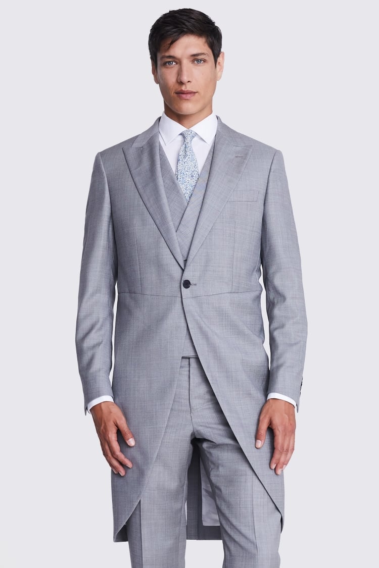 Italian Tailored Fit Grey Texture Morning Suit