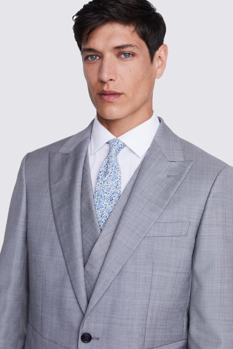 Italian Tailored Fit Grey Texture Morning Suit