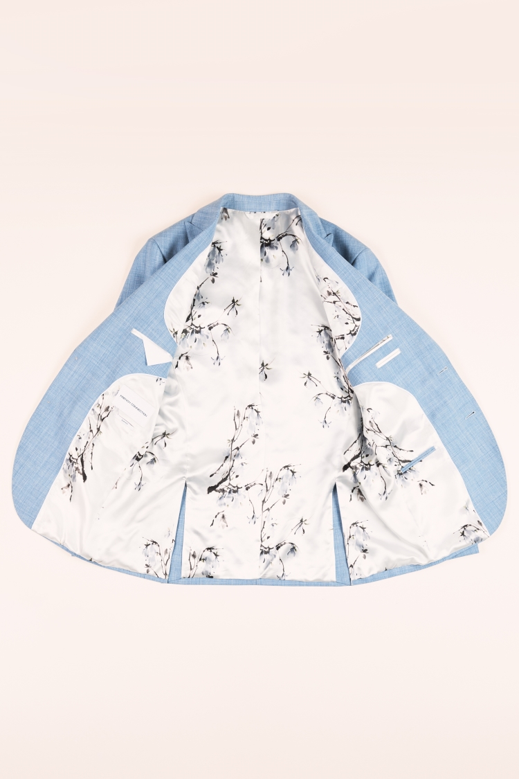 Slim Fit Sky Blue Marl Jacket