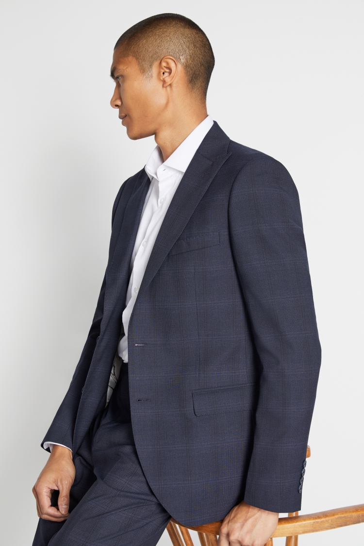 French Connection Slim Fit Navy Check Jacket
