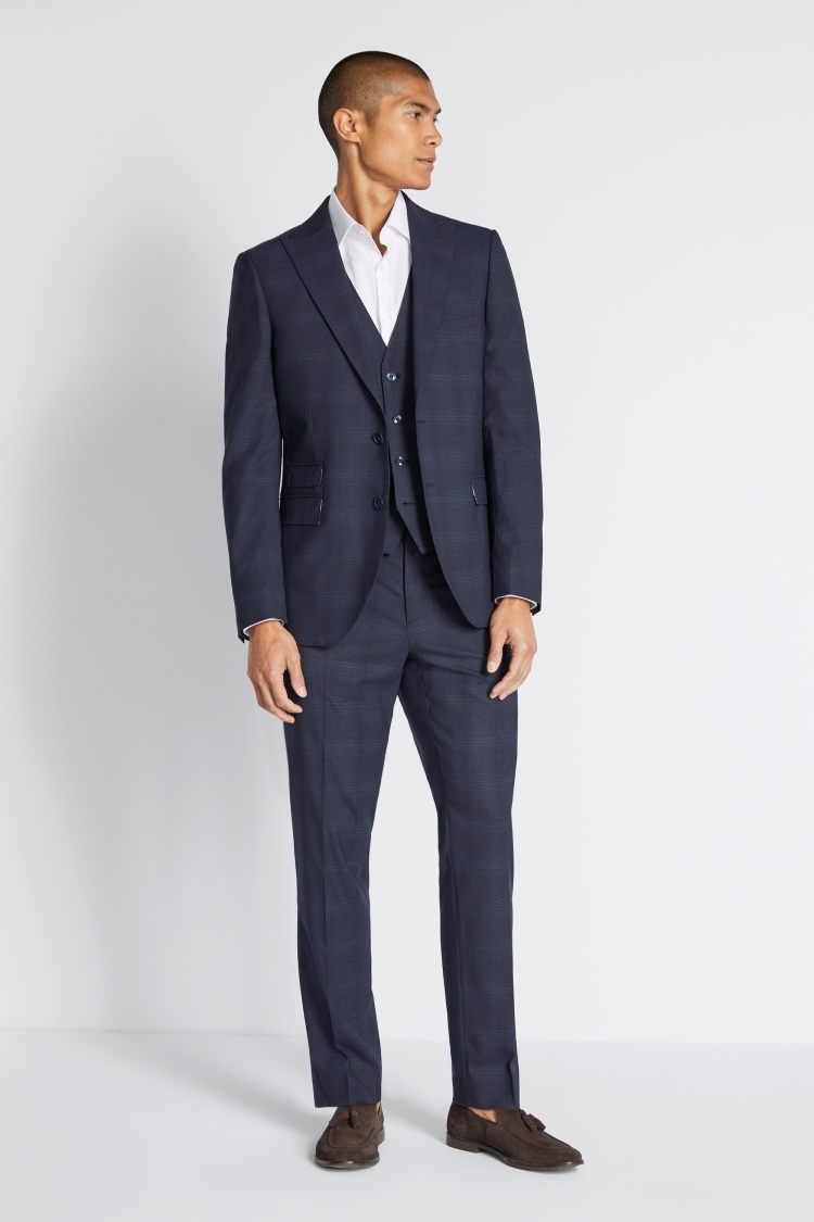 French Connection Slim Fit Navy Check Jacket
