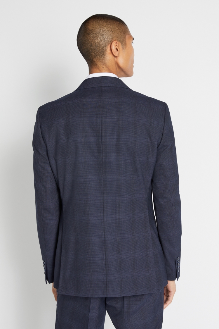 French Connection Slim Fit Navy Check Suit
