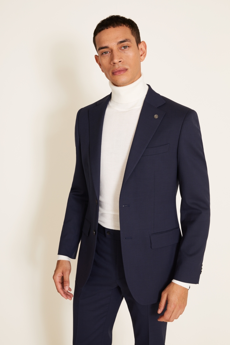 Tailored Fit Navy Pindot Eco Jacket