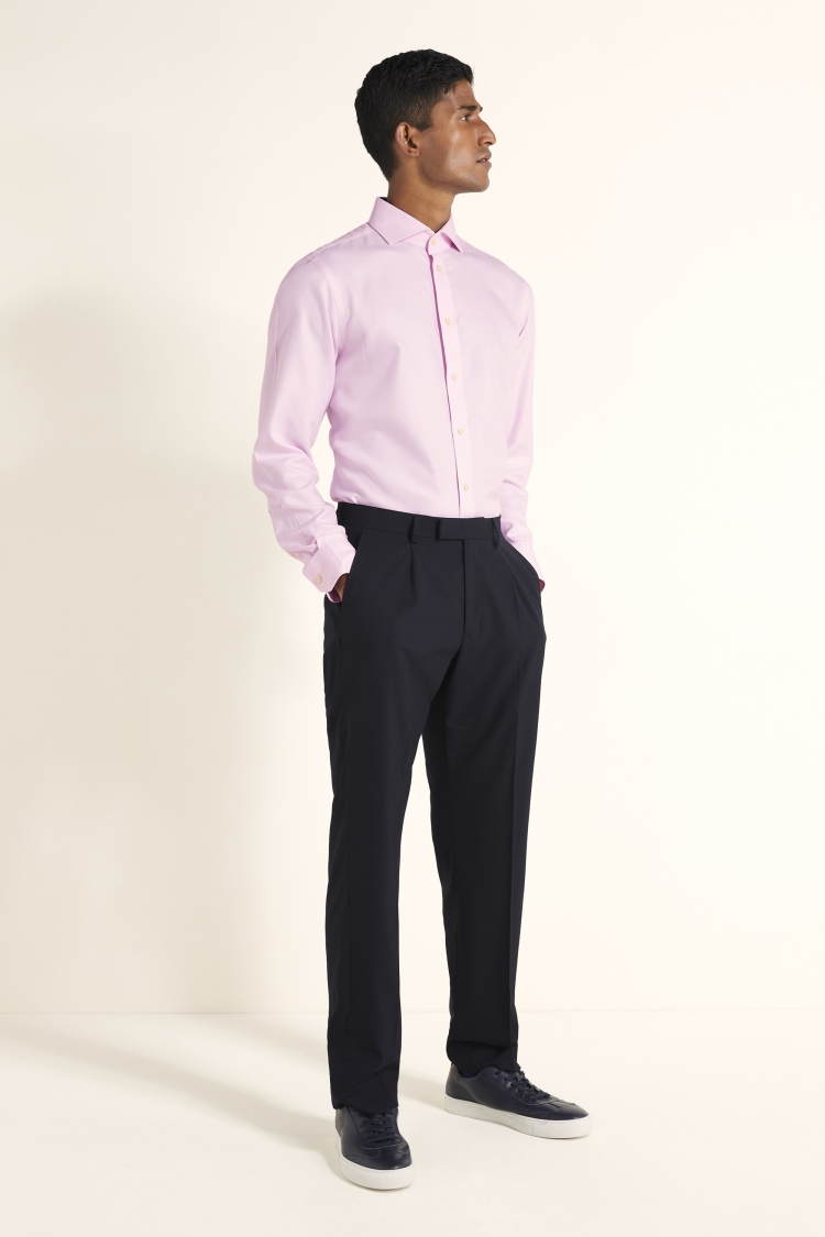 Tailored Fit Pink Arrow Weave Non-Iron Shirt
