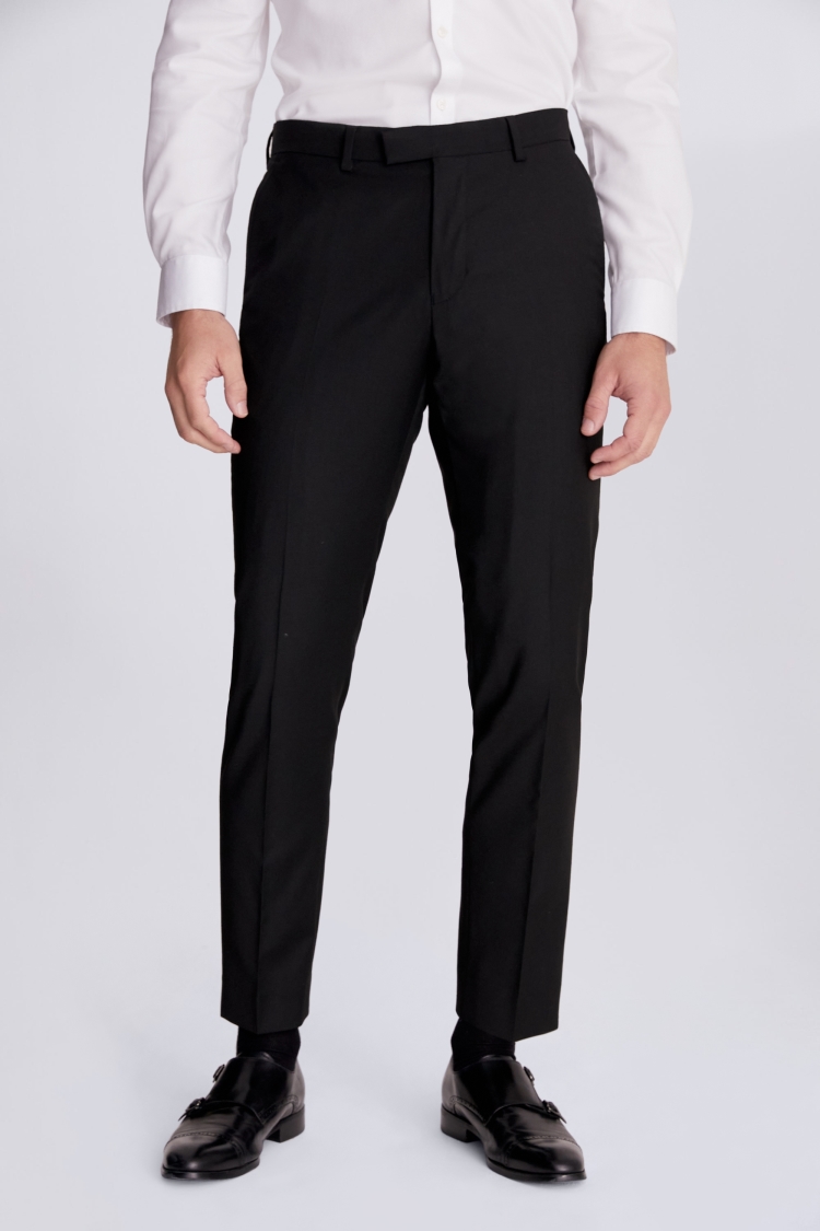 Tailored Fit Black Stretch Pants