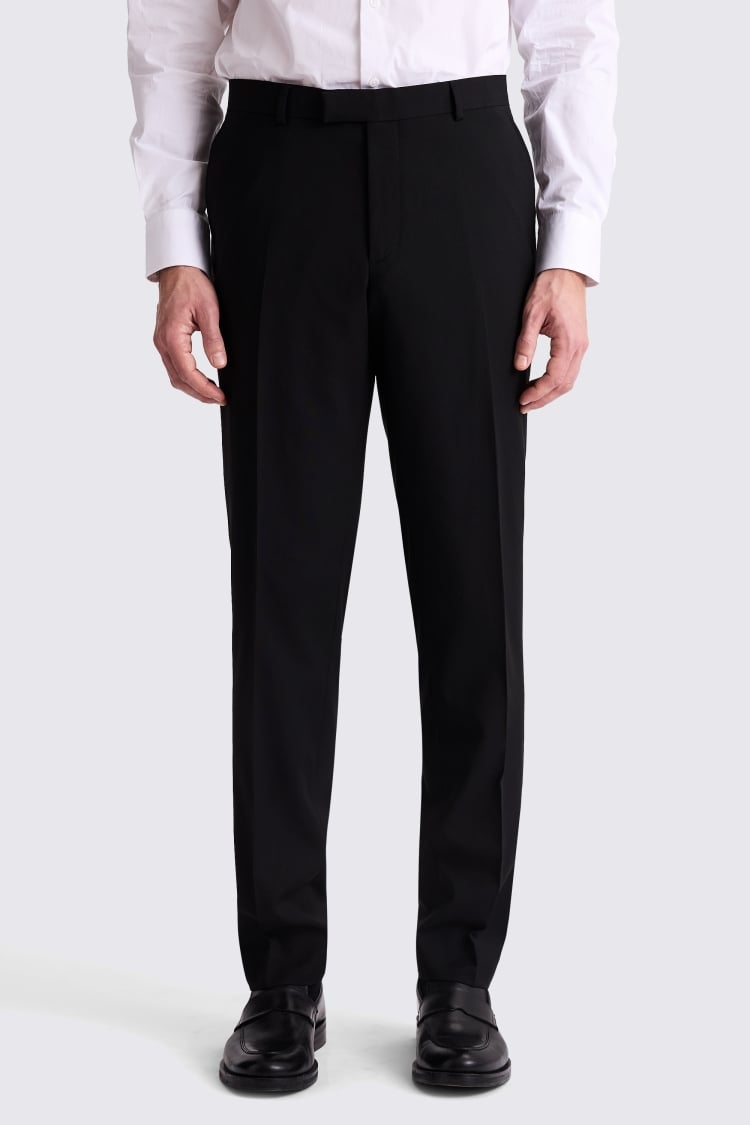 Tailored Fit Black Stretch Trousers