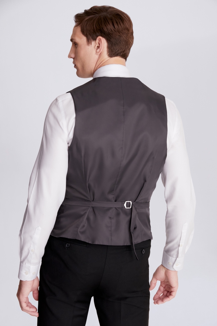 Tailored Fit Black Stretch Waistcoat