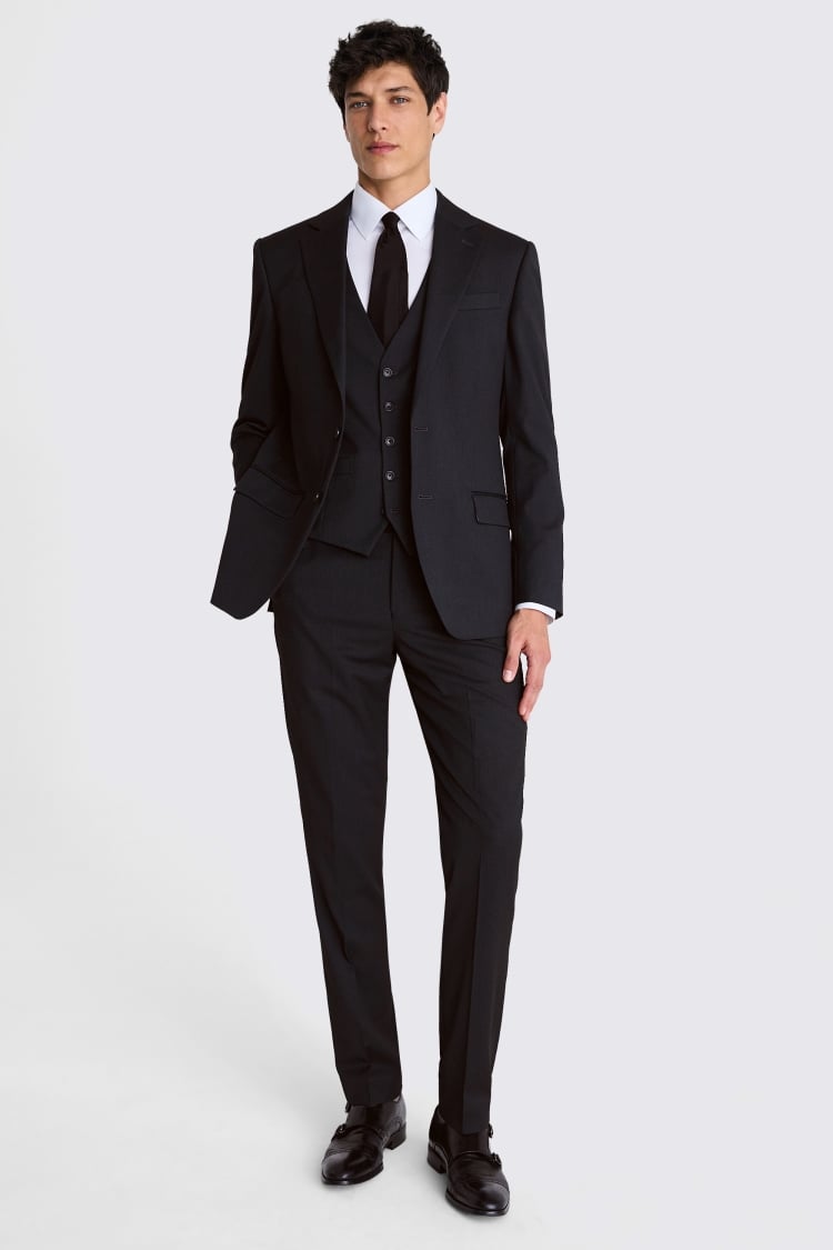 Tailored Fit Charcoal Stretch Suit