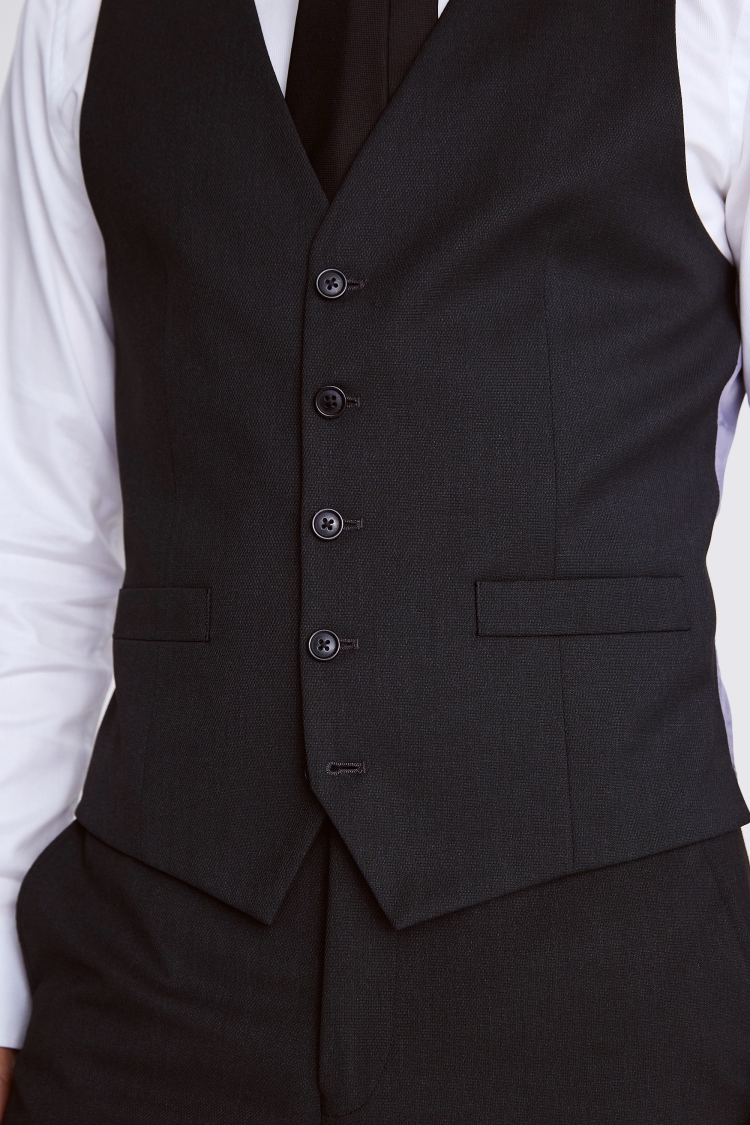 Tailored Fit Charcoal Stretch Vest