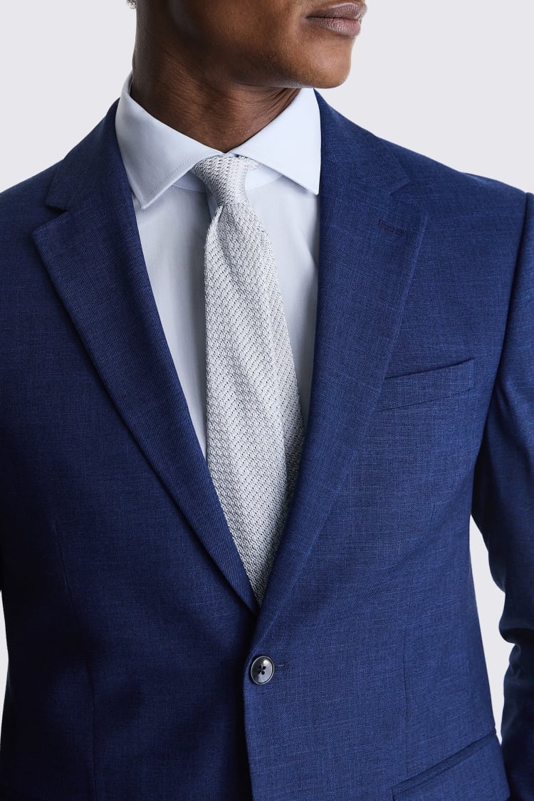 Custom Made  blue slub suit