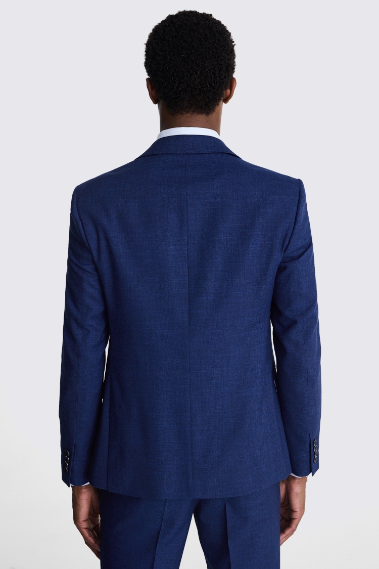 Slim Fit Blue Slub Jacket