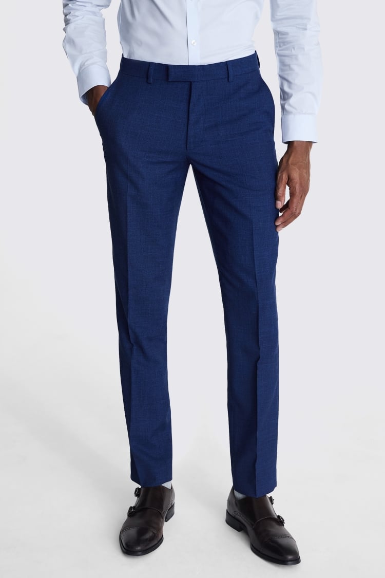 Slim Fit Blue Slub Pants