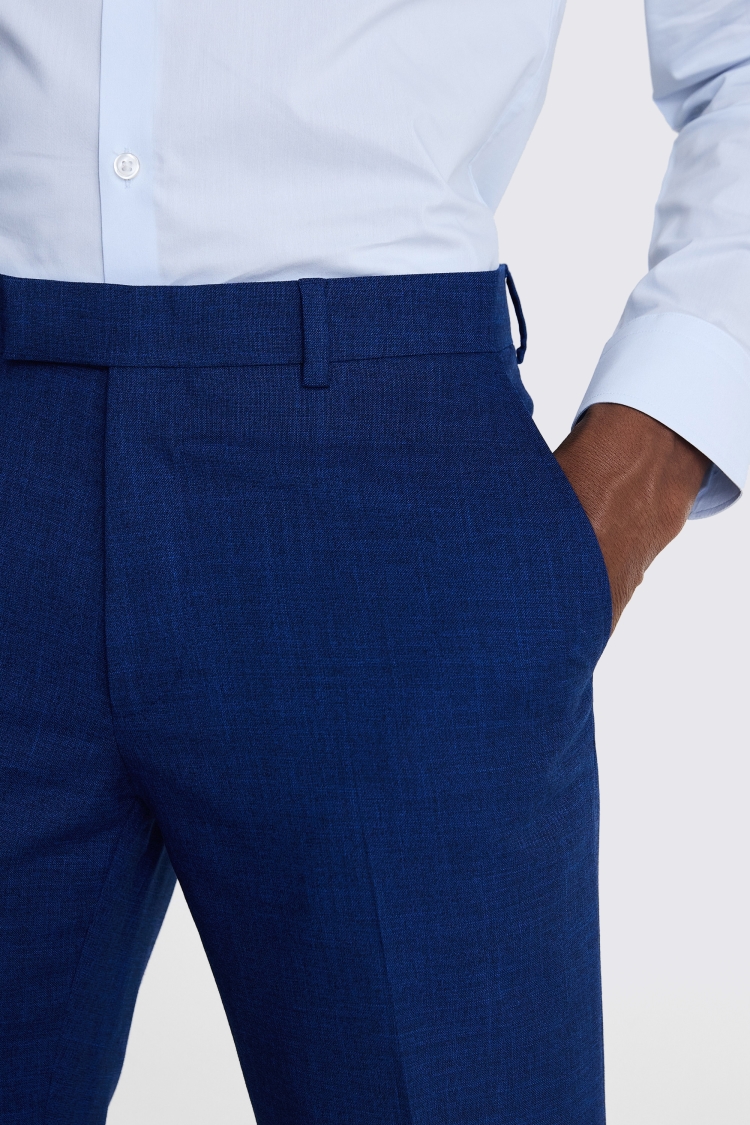 Slim Fit Blue Slub Pants