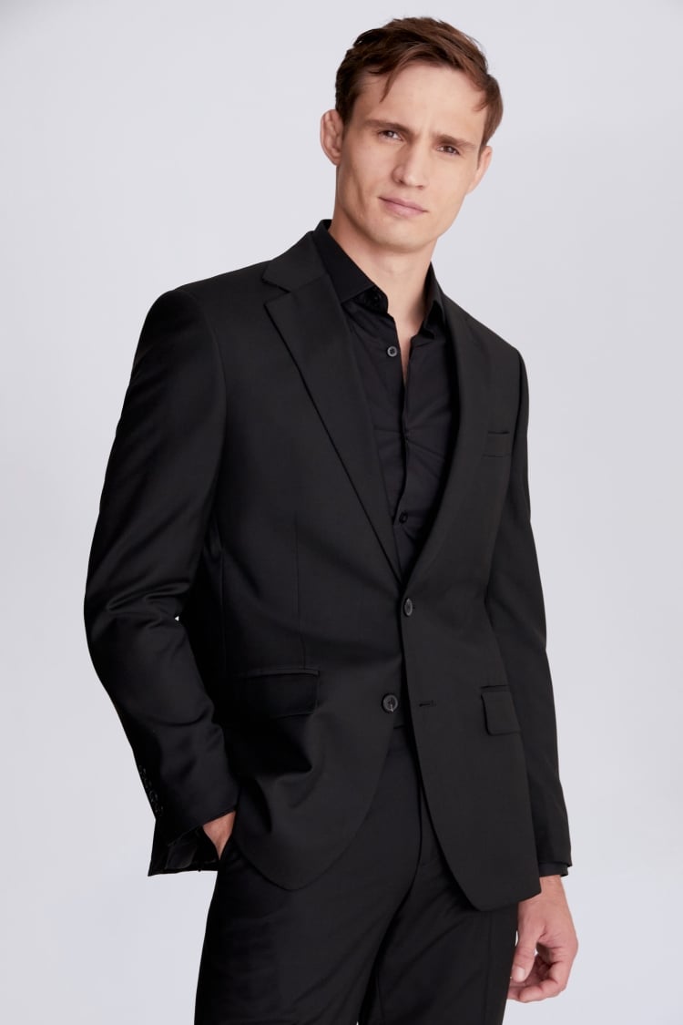 Regular Fit Black Stretch Jacket