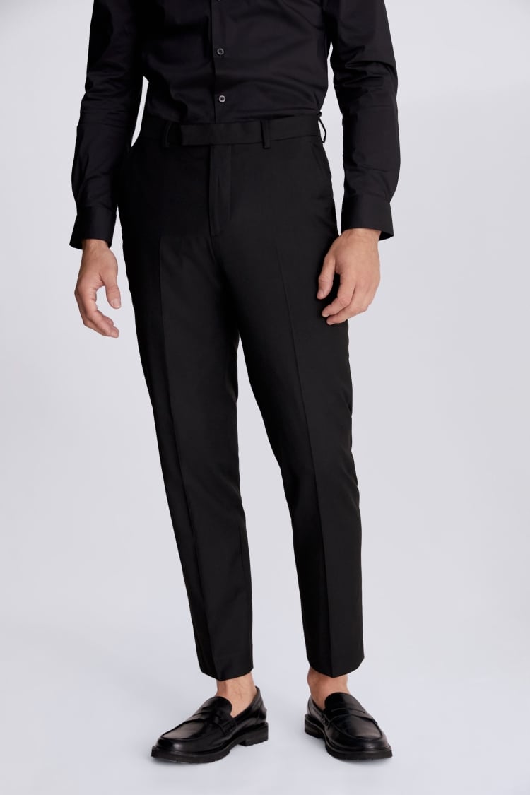 Regular Fit Black Stretch Suit