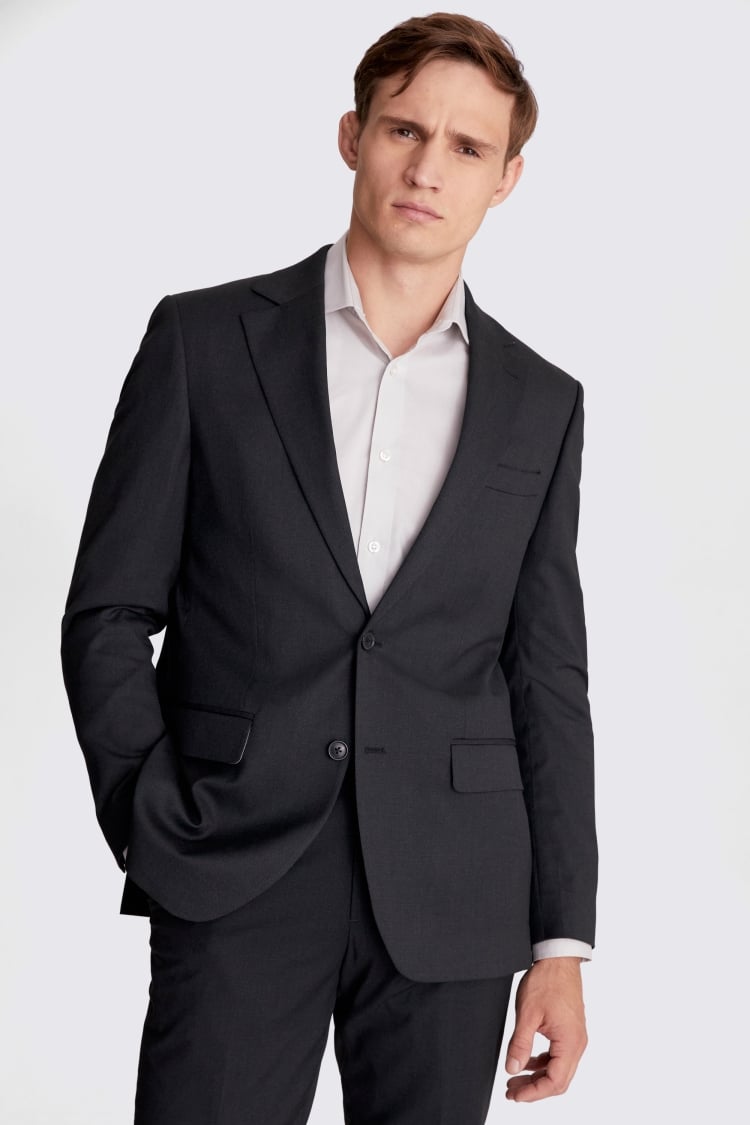 Regular Fit Charcoal Stretch Jacket