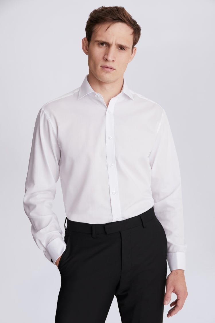 Regular Fit White Textured Shirt