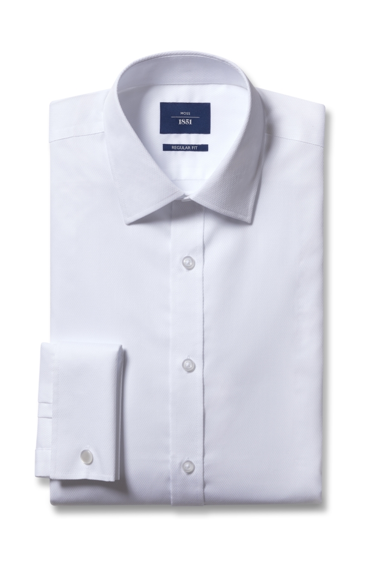 Regular Fit White Textured Shirt | Buy Online at Moss