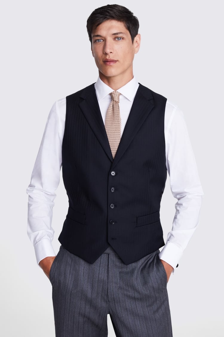 Tailored Fit Black Waistcoat