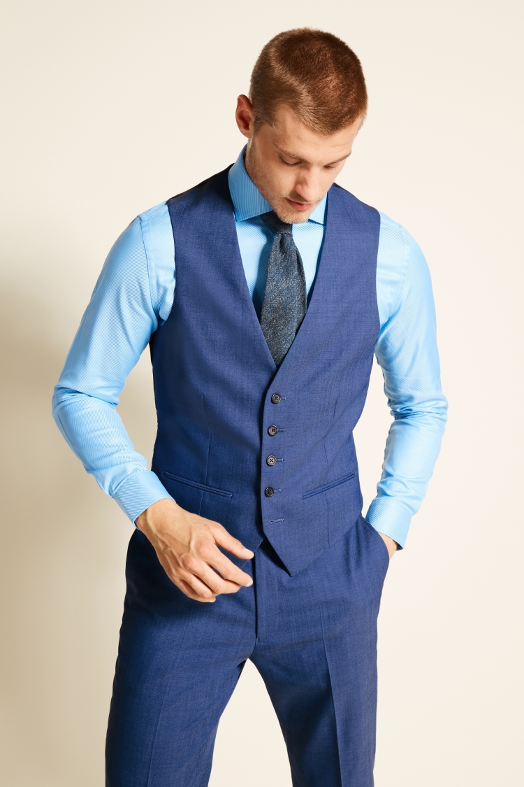 Tailored Fit Faded Blue Eco Waistcoat