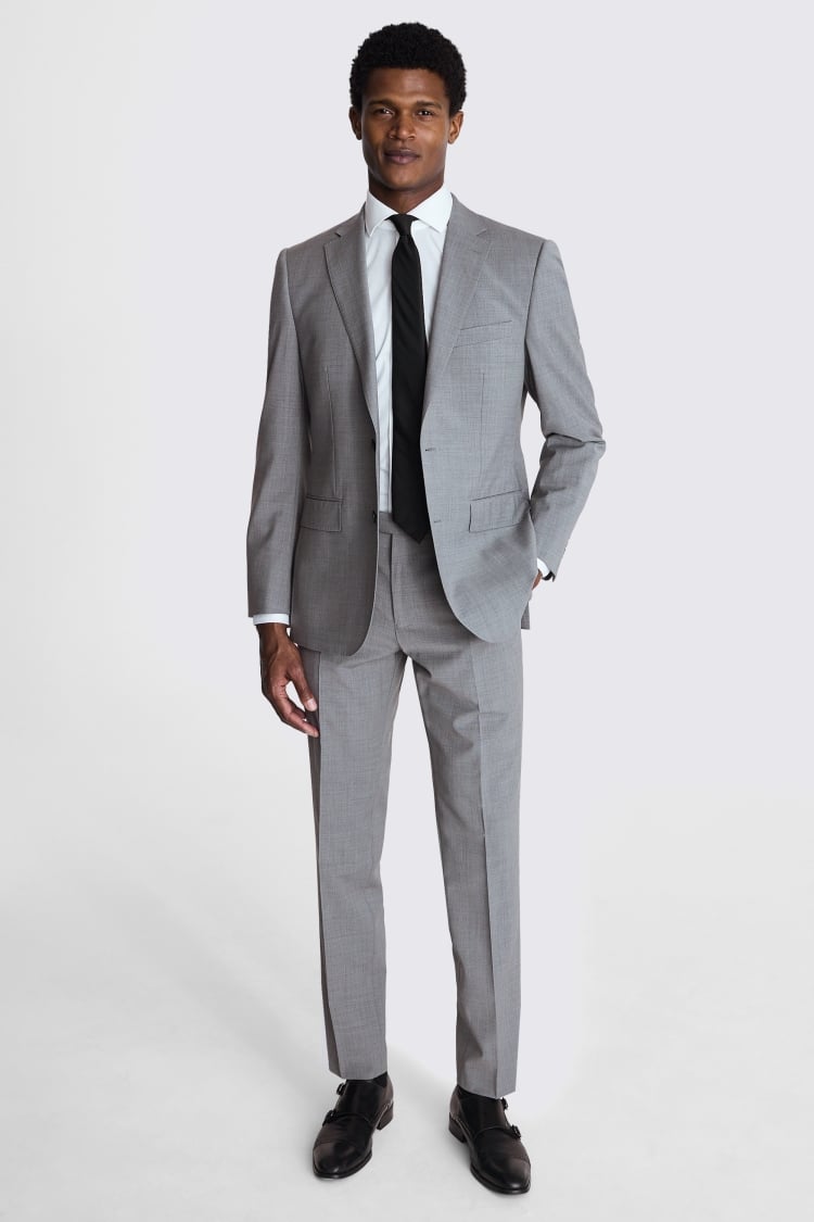 Tailored Fit Light Grey Marl Performance Suit