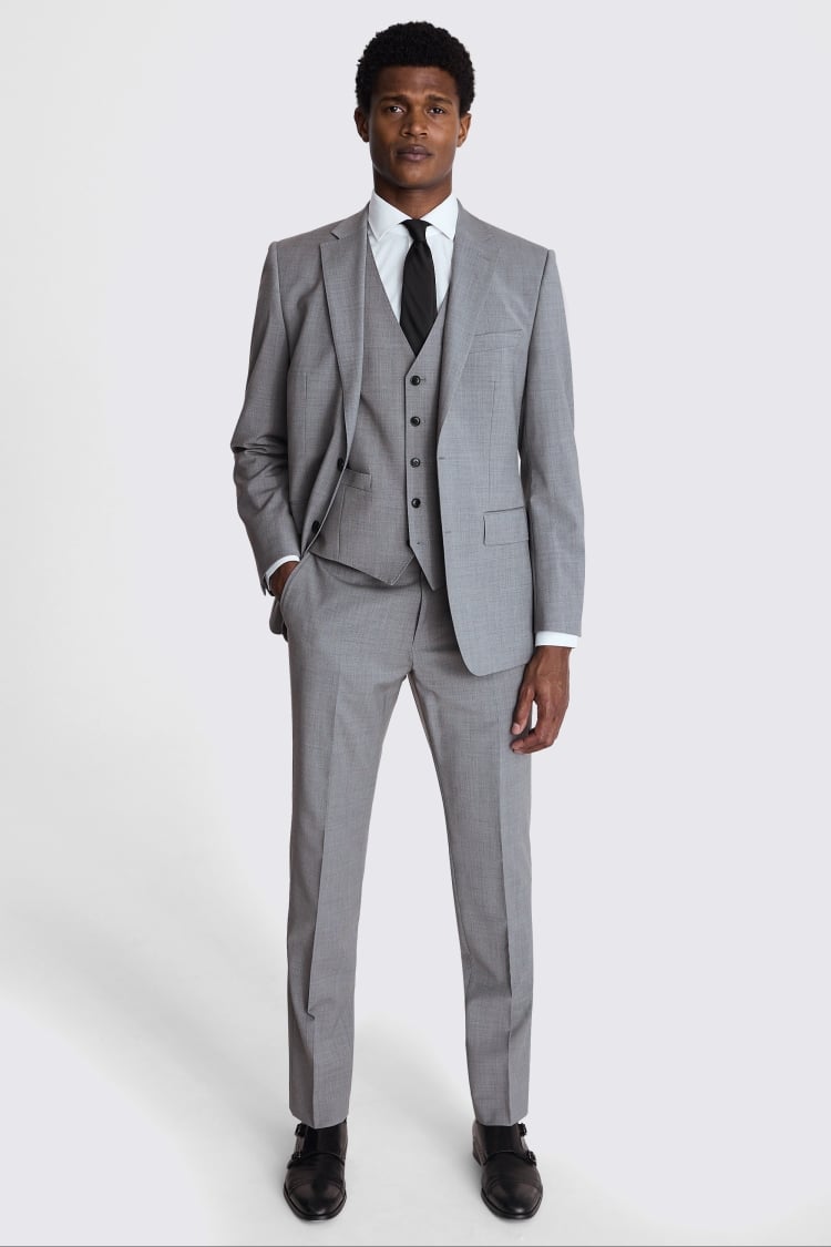Tailored Fit Light Grey Marl Performance Suit