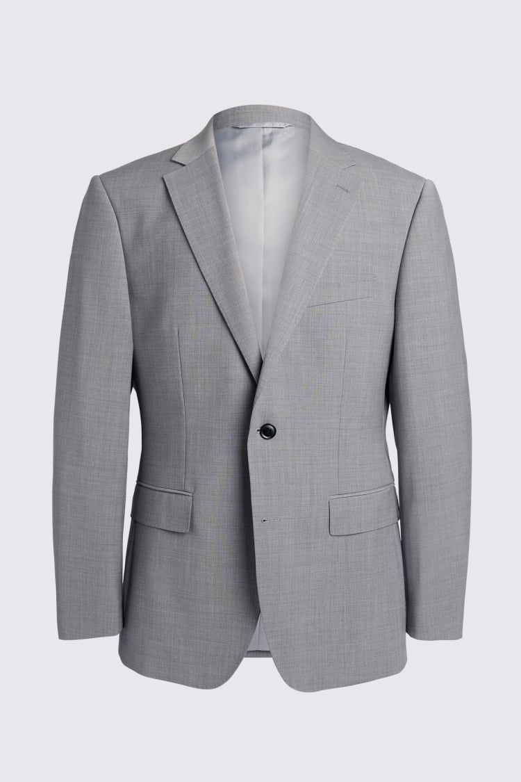 Tailored Fit Light Grey Marl Performance Jacket