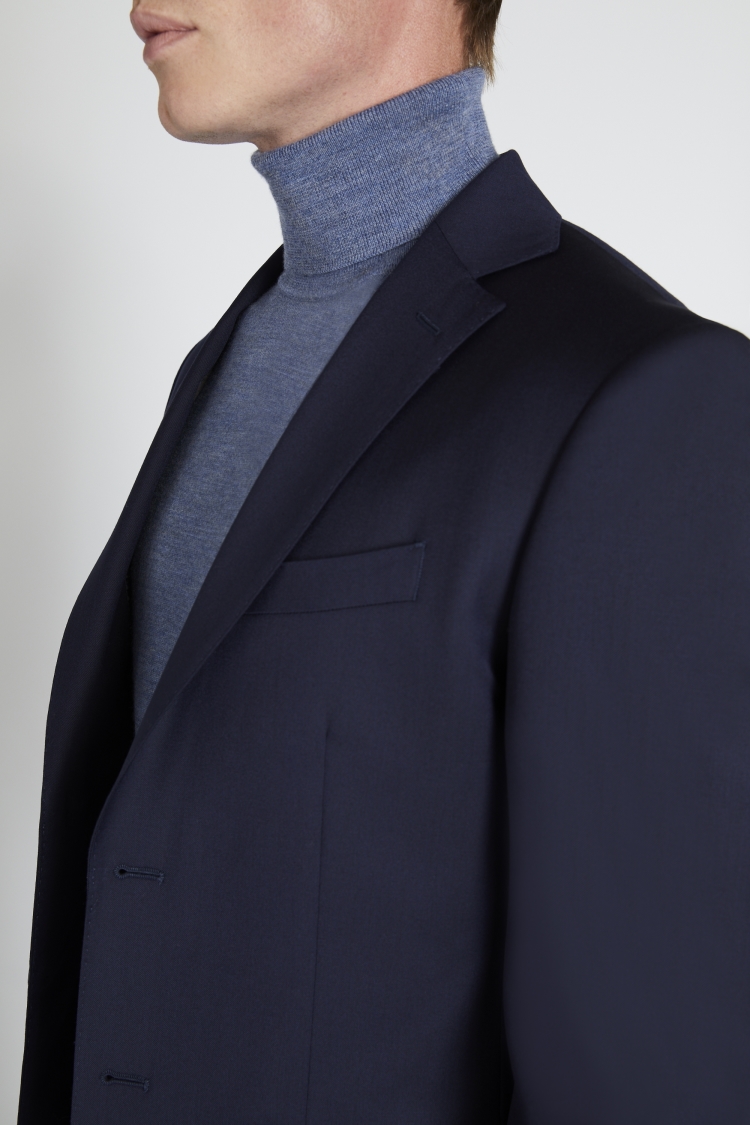 Italian Slim Fit Navy Twill Jacket