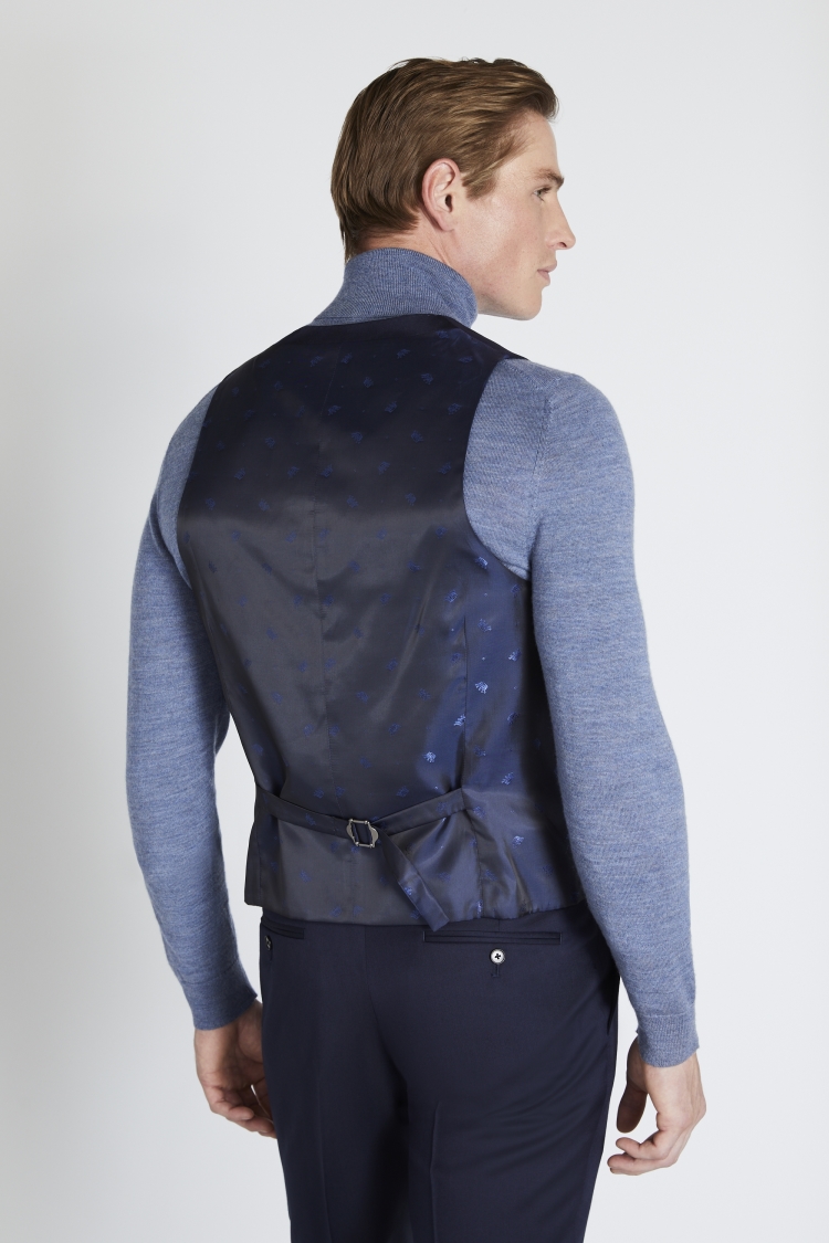 Reda Slim Fit Navy Twill Waistcoat