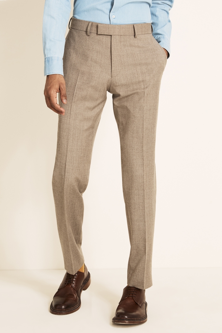 Tailored Fit Stone Twill Trousers