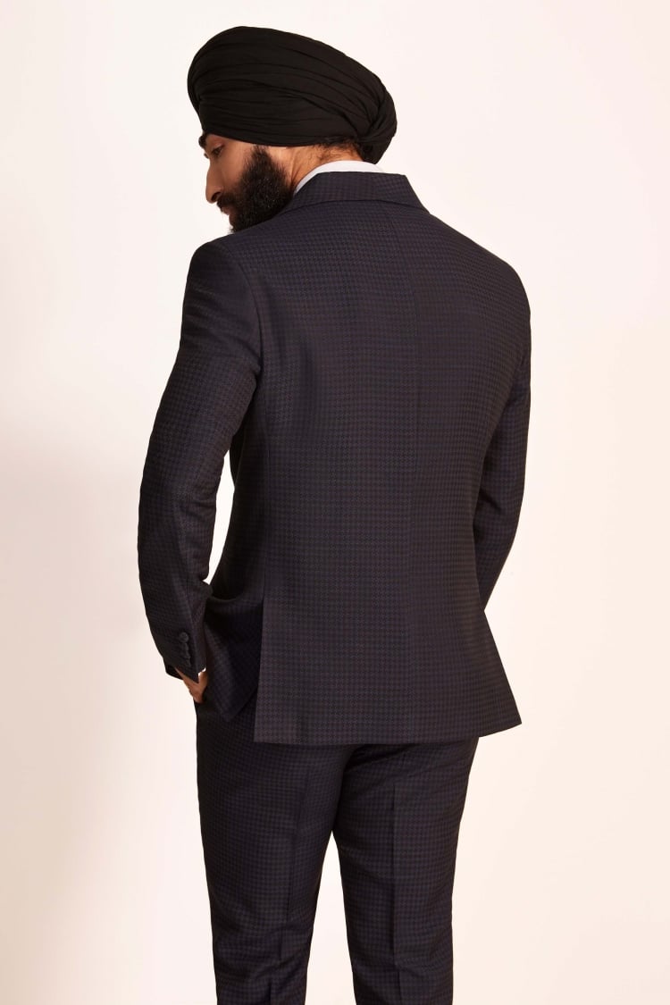 Slim Fit Ink Houndstooth Dress Jacket