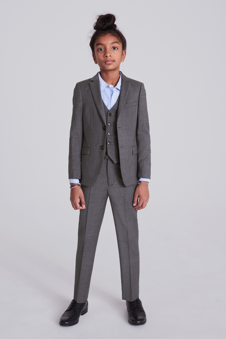 Boys Grey Twill Suit