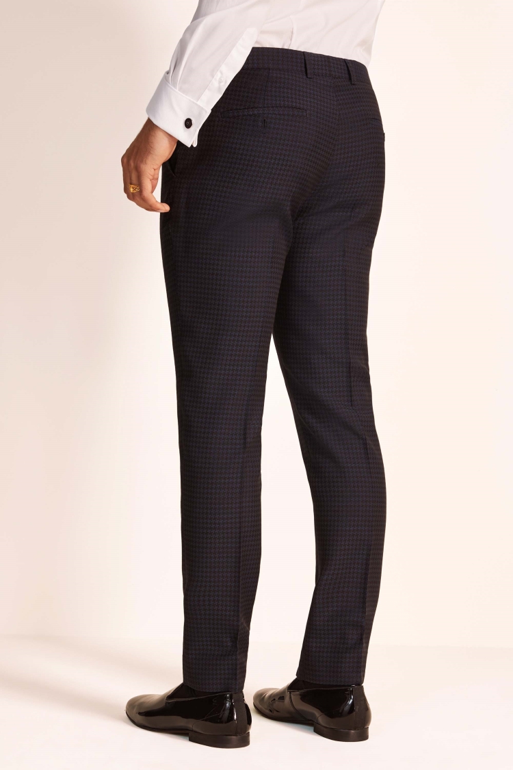 Slim Fit Ink Houndstooth Trousers