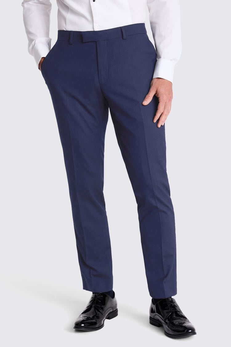 Slim Fit Navy Tuxedo Trousers | Buy Online at Moss