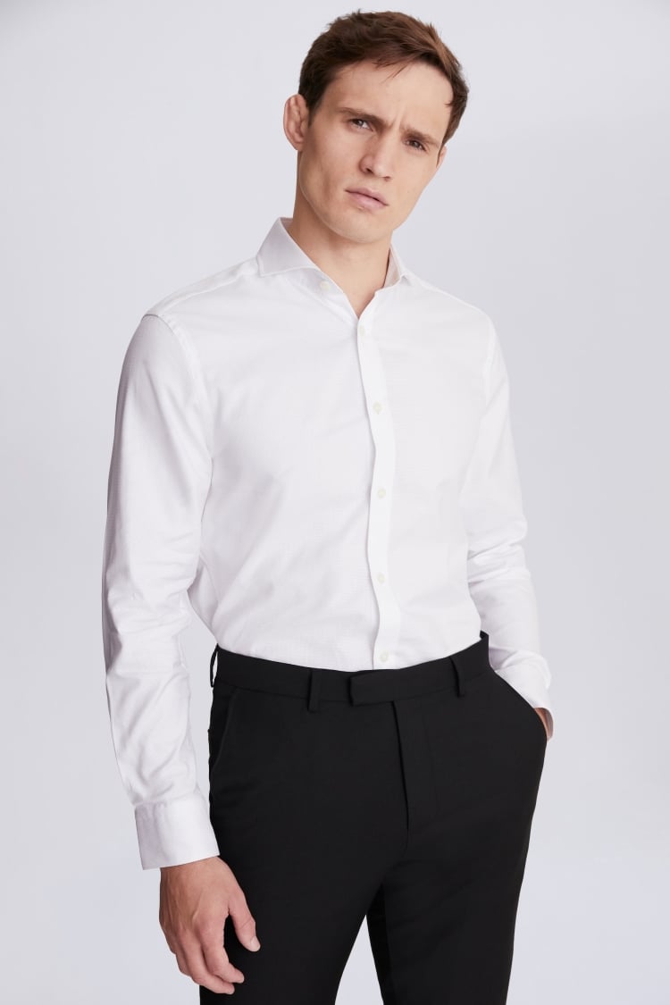 Tailored Fit Premium Pleated Dress Shirt