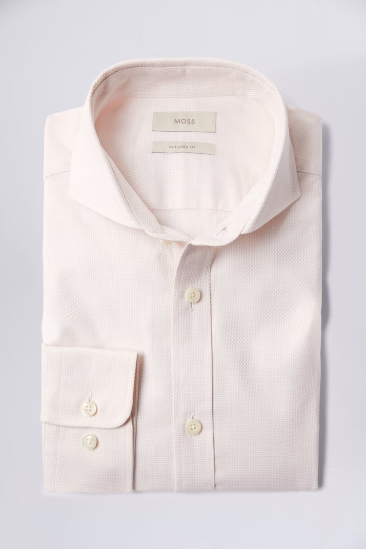 Tailored Fit Off White Dobby Shirt
