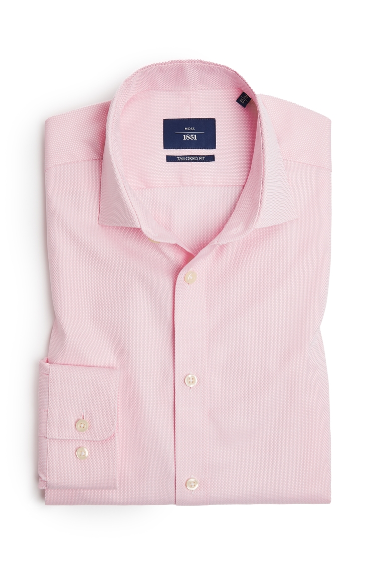 Tailored Fit Pink Dobby Shirt