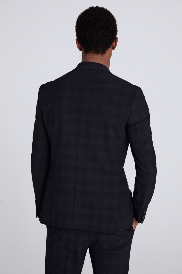 Slim Fit Navy Check Jacket 