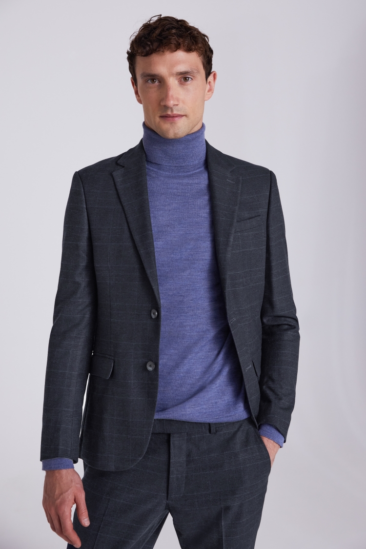 French Connection tweed blazer in blue check